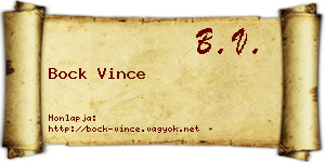 Bock Vince névjegykártya